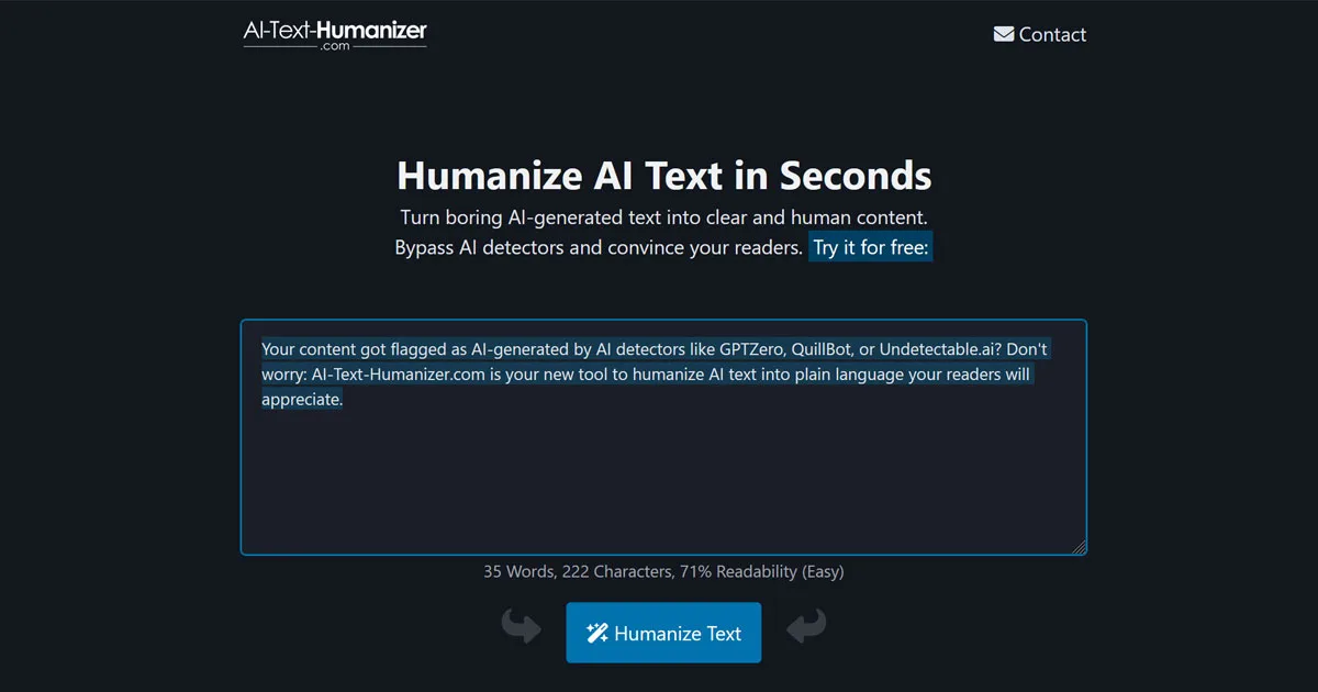 AI Text Humanizer - Humanize AI - Free Without Login